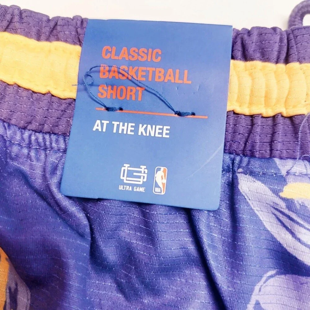 NBA Los Angeles Lakers Mens S Athletic Basketball Shorts Purple Tropical Floral